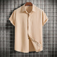 Linen Shirt | Buttoned Up | Lightweight | Short Sleeve Shirt | Men's Summer Clothes
