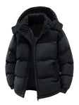 Puffer Jacket - Men's Warm Hooded Padded Winter Jacket