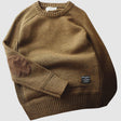 Knitted Sweater - Cashmere Winter Sweater for Men with Elbow Patches