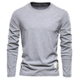 Long Sleeve T-Shirt - Men's Plain Crew Neck Long Sleeve Shirt