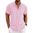 Linen Casual Shirt For Men With Short Sleeves