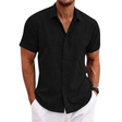 Linen Casual Shirt For Men With Short Sleeves