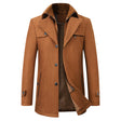 Men's Wool Trench Coat - Single Breasted - Zipped Up - Wool Coat - Men's Winter Jackets