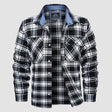 Flannel Shirt - Men's Plaid Button-Up Shirt with Breast Pockets