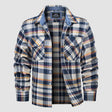 Flannel Shirt - Men's Plaid Button-Up Shirt with Breast Pockets