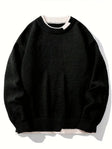 Knitted Jumper - Men's Casual Plain Crew Neck Pullover Sweater
