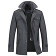Winter Jacket - Men's Zip-Up Single Breasted Wool Jacket