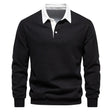 Polo Jumper - Long Sleeve - Quarter Button-Up - Polo Sweater - Men's Polo Shirts