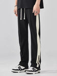 Straight Leg Pants - Drawstring - Cotton - Retro Track Pants - Men's Pants