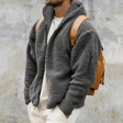 Sherpa Hoodie - Warm Fleece Jacket with Hood and Zipper for Men