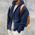 Sherpa Hoodie - Warm Fleece Jacket with Hood and Zipper for Men