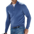 Half Zip Jumper - Long Sleeve - Pullover - Knitted Sweater - Men's Quarter Zip Sweater
