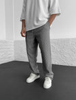 Loose Fit Trousers - Men's Casual Straight Leg Drawstring Pants
