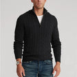 Quarter-Zip Jumper | Knitted | Cable Knit | Half Zip Pullover | Men's Sweater