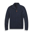Knitted Sweater - Men's Cable Knit Quarter Zip Jumper
