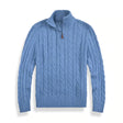 Knitted Sweater - Men's Cable Knit Quarter Zip Jumper