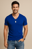V-Neck T-Shirt - Casual - Slim Fit - Plain T-Shirt - Men's T-Shirt