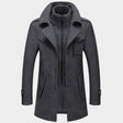 Wool Coat - Men's Mid Length Zip-Up Wool Jacket for Winter