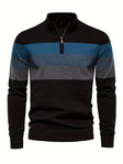 Quarter Zip Jumper - Men's Half Zip Knitted Pullover Sweater