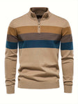 Quarter Zip Jumper - Men's Half Zip Knitted Pullover Sweater