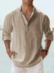Linen Shirt | Quarter Button | Long Sleeve | Men's Linen Clothes | Men's Shirts