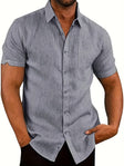 Short Sleeve Shirt - Men's Lightweight Collared Button-Up Shirt