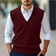 Sweater Vest - V-neck - Sleeveless - Knitted Vest - Men's Vest