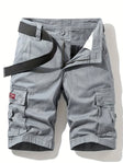 Cargo Shorts - Men's Casual Long Loose Fit Short with Belt