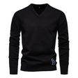 V-Neck Jumper - Men's Classic Casual Long Sleeve Knitted Sweater