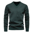 V-Neck Jumper - Men's Classic Casual Long Sleeve Knitted Sweater