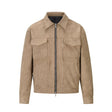 Suede Jacket - Men's Short Zip-Up Autumn Jacket with Pockets