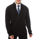 Knitted Cardigan - Full Zip - Rib Knit - Zip-Up Cardigan - Men's Cardigan