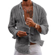 Long Sleeve Shirt - Button-Up - Lightweight - Linen Shirt - Men's Shirts