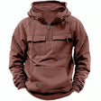 Half Zip Hoodie - Pullover - Kangaroo Pocket - Cargo Hoodie - Men's Hoodie