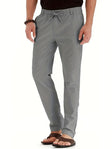 Elastic Waist Pants - Men's Drawstring Lightweight Stretch Summer Trousers