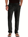 Elastic Waist Pants - Men's Drawstring Lightweight Stretch Summer Trousers