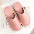 House Slippers - Unisex Faux Leather Slip On Indoor Slippers