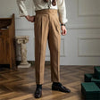 Pleated Pants - Men's Adjustable Waist Formal Straight Leg Slack Pants