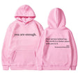 Oversized Hoodie - Unisex Warm Printed Text Pullover Hoodie