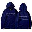 Oversized Hoodie - Unisex Warm Printed Text Pullover Hoodie