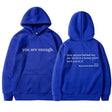 Oversized Hoodie - Unisex Warm Printed Text Pullover Hoodie
