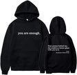 Oversized Hoodie - Unisex Warm Printed Text Pullover Hoodie