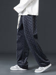Wide Leg Joggers | Elastic Waist | Plaid | Loose Fit Pants | Men's Joggers