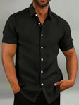 Short Sleeve Shirt - Breathable - Collared - Buttoned-Up Shirt - Men's Clothing