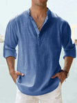 Linen Shirt | Half Button | Lightweight | Long Sleeve Shirt | Men's Shirts