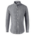 Striped Shirt - Men's Collared Long Sleeve Button-Up Shirt