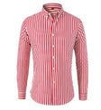 Striped Shirt - Men's Collared Long Sleeve Button-Up Shirt