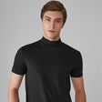 Turtleneck T-Shirt - Short Sleeve - Plain - High Neck Tee Shirts - Men's Clothing