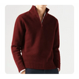 Polo Jumper - Men's Knitted Quarter Zip Sweater Pullover
