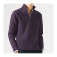 Polo Jumper - Men's Knitted Quarter Zip Sweater Pullover